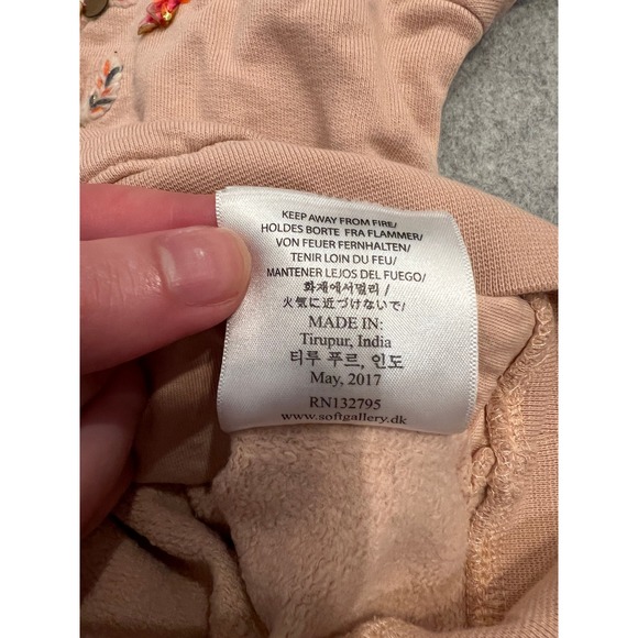 Soft Gallery Chaz Sweatshirt Kids 6Y Sequin Embroidered Flamingo Pullover Peach - Picture 7 of 16